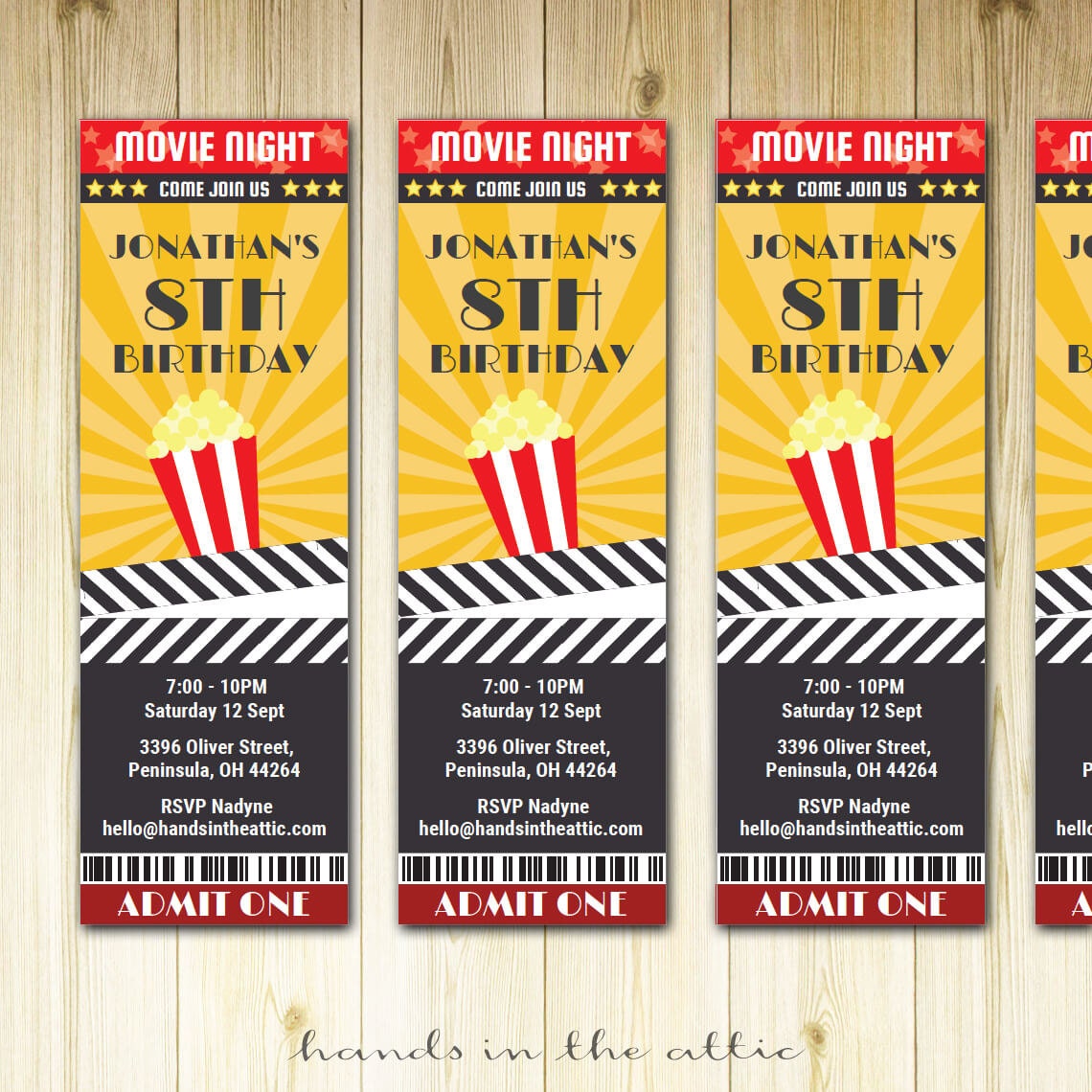 movie ticket invite invitation ticket film night movie party etsy