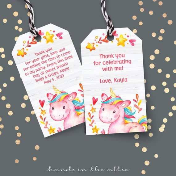 Unicorn gift tags making kit PDF template, magical baby shower, imaginary narwhal birthday party, everyday, knitted items, PDF download uk48 Il_570xn