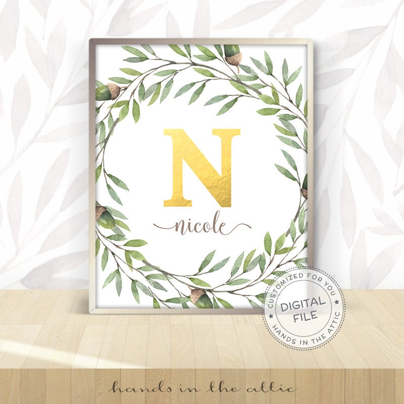 Cadeaux Pour Bébé Unique Personnalisé, Idées Fille Chambre d'enfant, de Laurier, Couronne - Feuille 