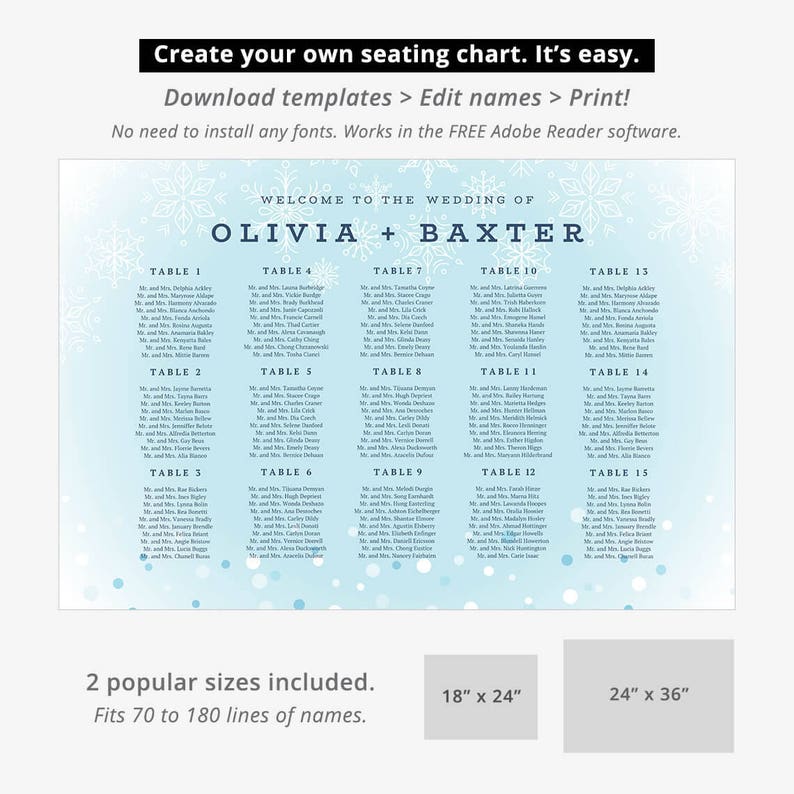 Winter Wedding Seating Chart Template Editable Table Plan Etsy winter-wedding-seating-chart-template-editable-table-plan-etsy