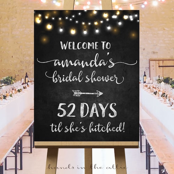Gray Floral Bridal Shower Welcome Poster Bridal Shower Welcome Poster 24 x 36