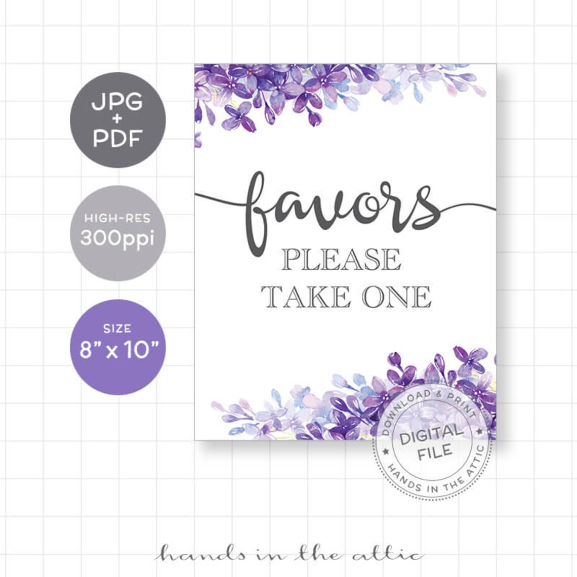 Favors Please Take One Floral Wedding Favors Signs Download - Etsy