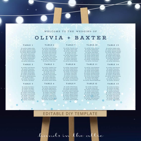 Christmas Wedding Seating Chart