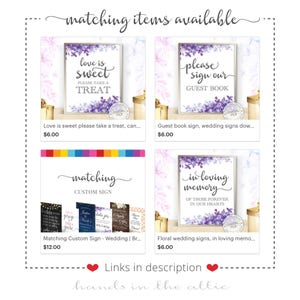 Printable menu cards for weddings, lilac lavender periwinkle wedding reception, buffet, purple theme formal dinner editable template DIGITAL image 6