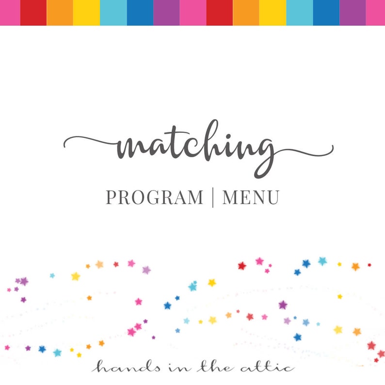 Matching Program Menu, Add-On, DIGITAL by Hands in the Attic image 1