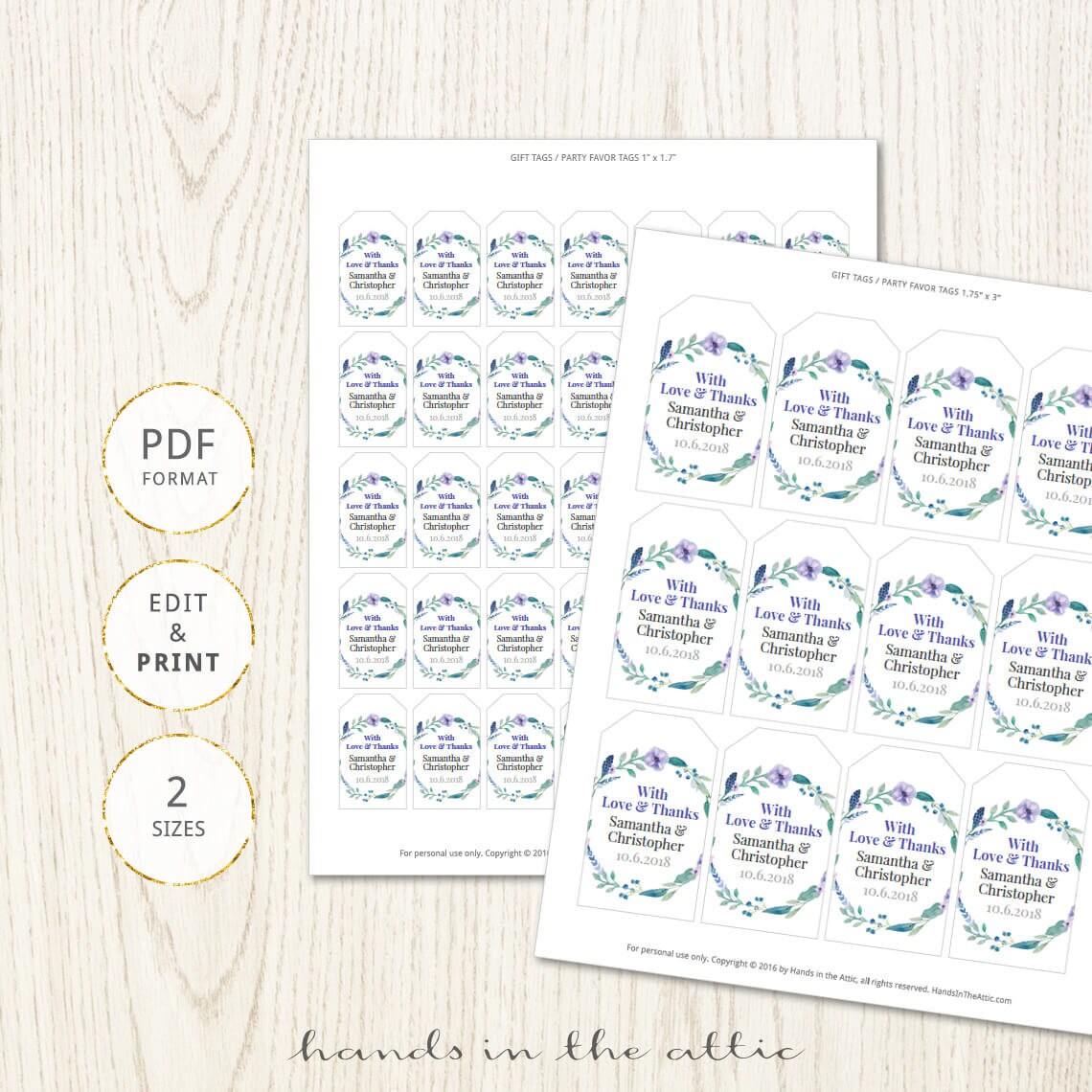Printable 2 Tags & Labels - Wedding FavorTag (Editable PDF) – Max & Otis  Designs