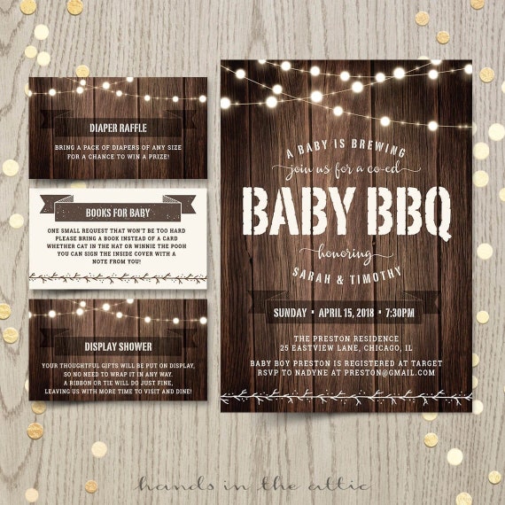 backyard baby shower invitations