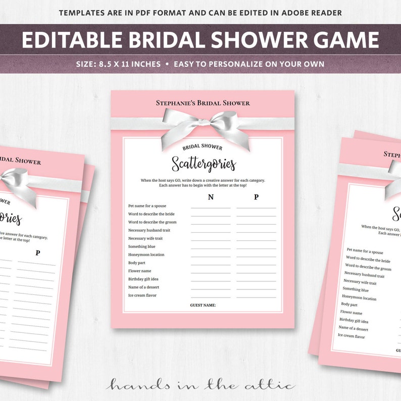 Bridal shower scattergories groups video game, deliver your individual, PDF, issues printable lists, suggestions, wedding day video games sheets, purple blush, Electronic photo about Printable Scattergories Lists known as Bridal shower scattergories groups match, produce your private, PDF, inquiries printable lists, Plans, marriage ceremony online games sheets, crimson blush, Electronic