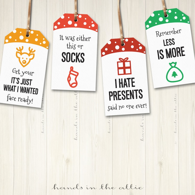 Printable xmas gift tags funny holiday hang tags cheeky Etsy