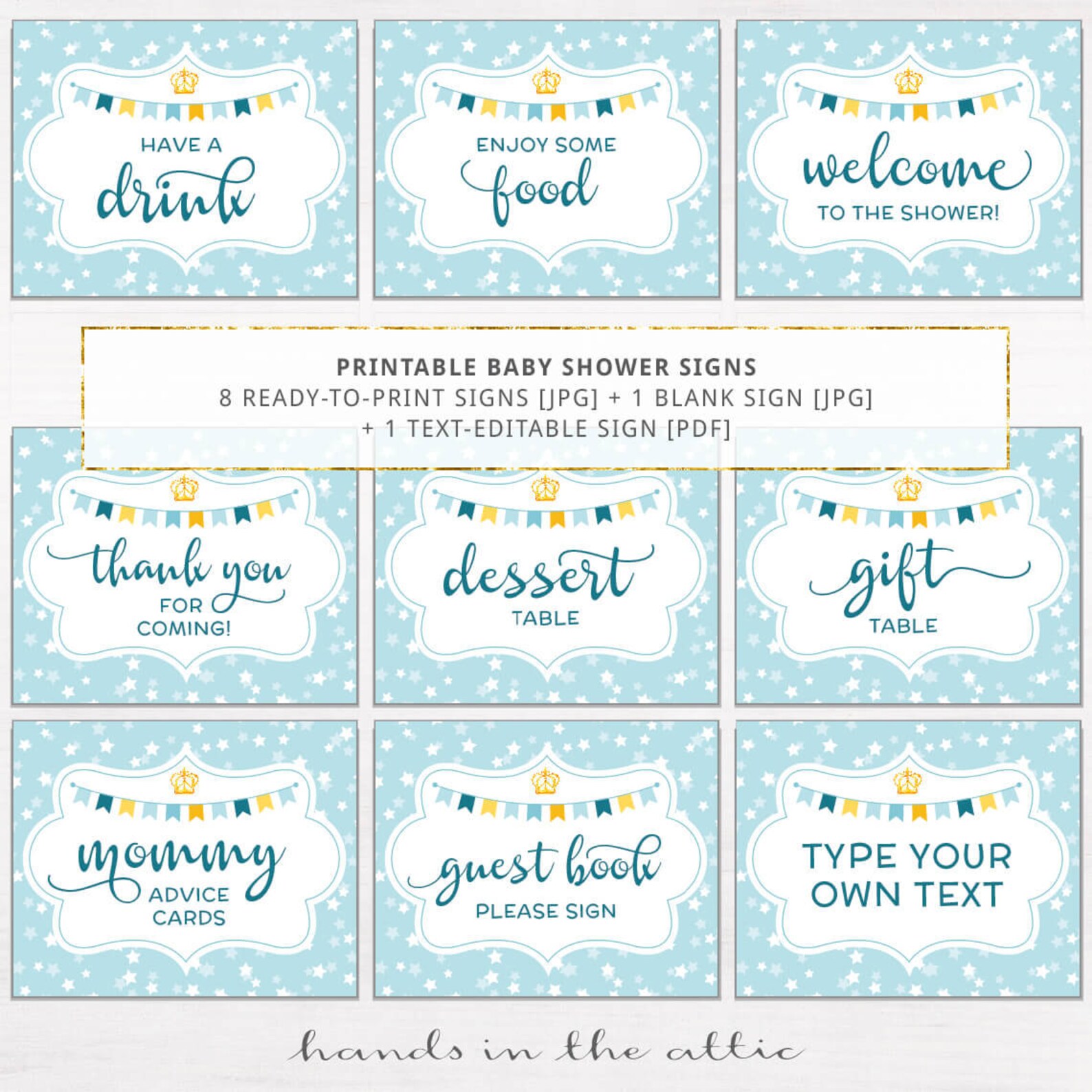 Baby Boy Shower Decor Printable Templates Baby Shower - Etsy