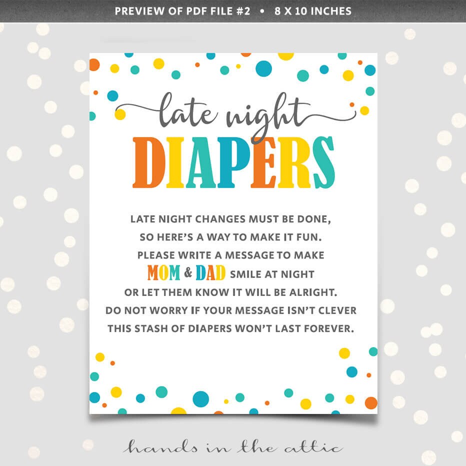 Late Night Diapers PRINTABLE Messages Sign and Signage for - Etsy