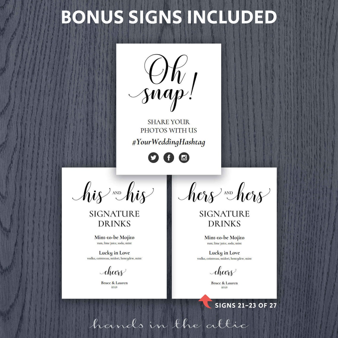 Wedding Signs Printable Package Set Bundle Pack of 8x10 Sign - Etsy ...