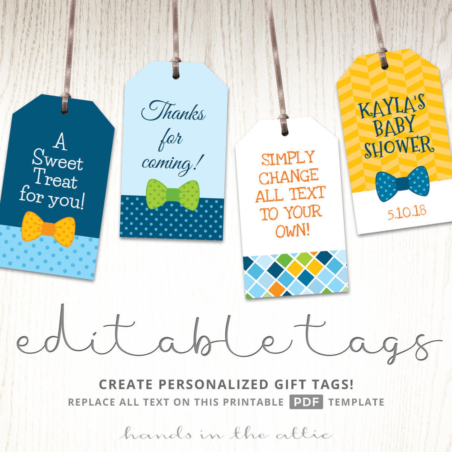 Baby boy gift tags favor tags template printable cutouts | Etsy