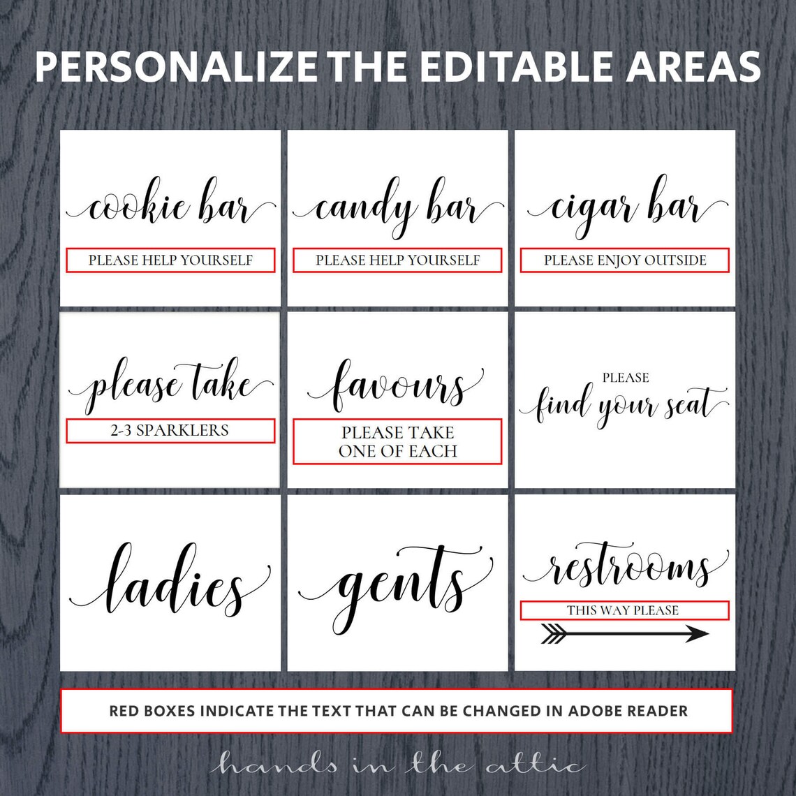 Wedding Signs Printable Package Set Bundle Pack of 8x10 Sign - Etsy ...