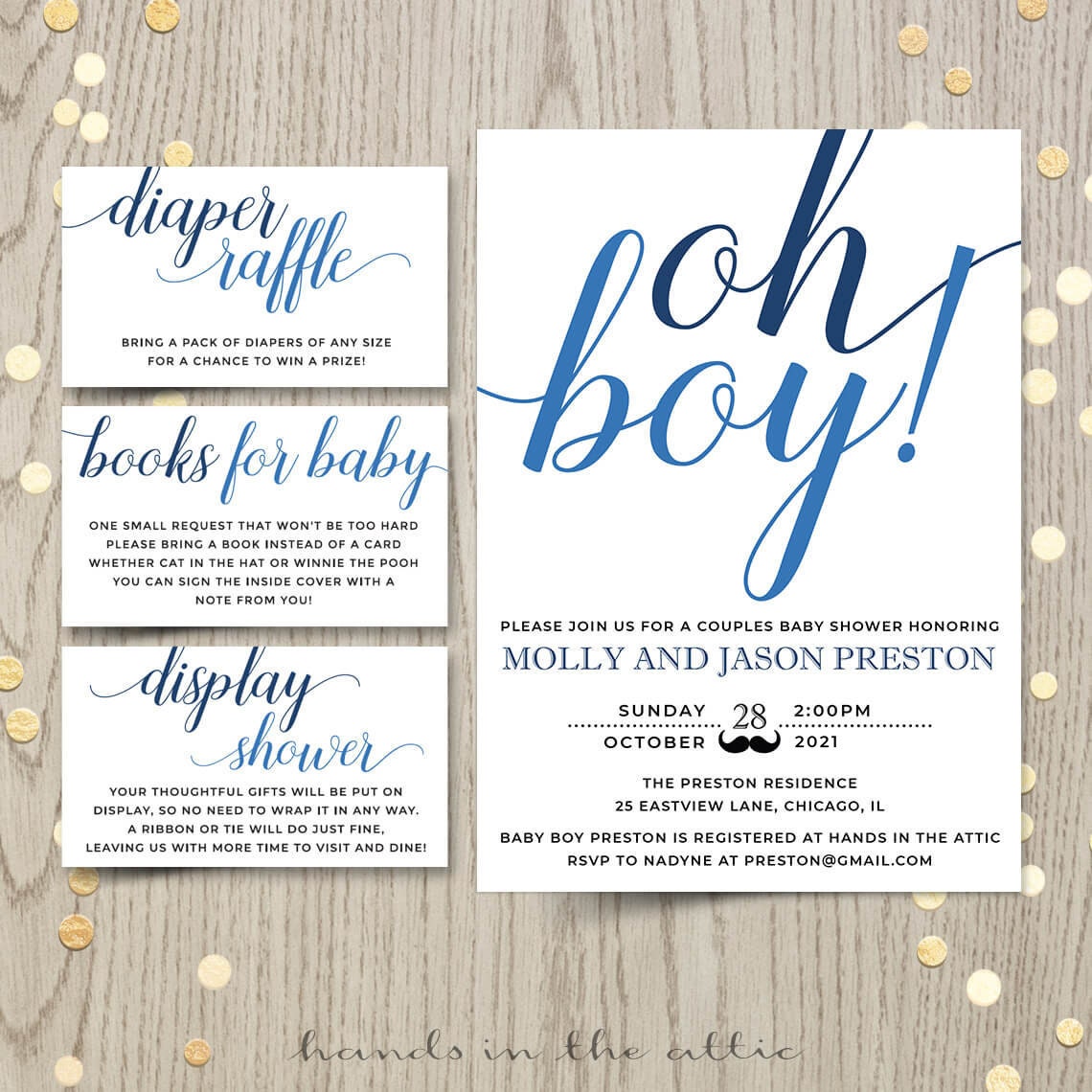 Oh boy baby shower invitation card couples shower invite Etsy