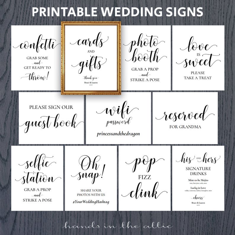 Wedding ceremony indications printable deal fastened package deal, pack of 8x10 signal for wedding ceremony reception party do it yourself, reserved, confetti, wifi, oh snap, Electronic photograph regarding Wedding Signs Printable called Marriage indicators printable offer fastened package deal, pack of 8x10 signal for wedding ceremony reception celebration do-it-yourself, reserved, confetti, wifi, oh snap, Electronic