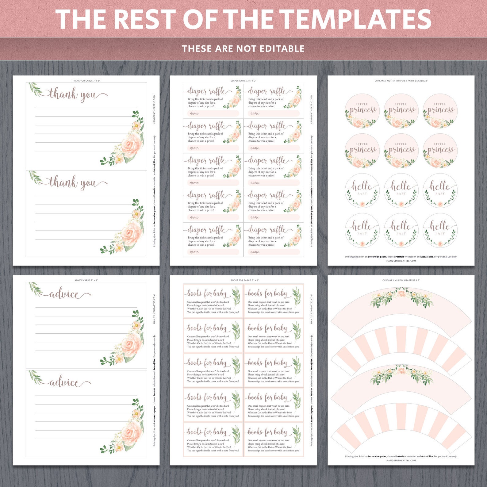 Floral Baby Shower Decor Printable Templates Spring Baby - Etsy