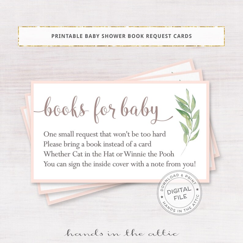Books for Baby Inserts Floral Baby Shower Invitation Request Etsy