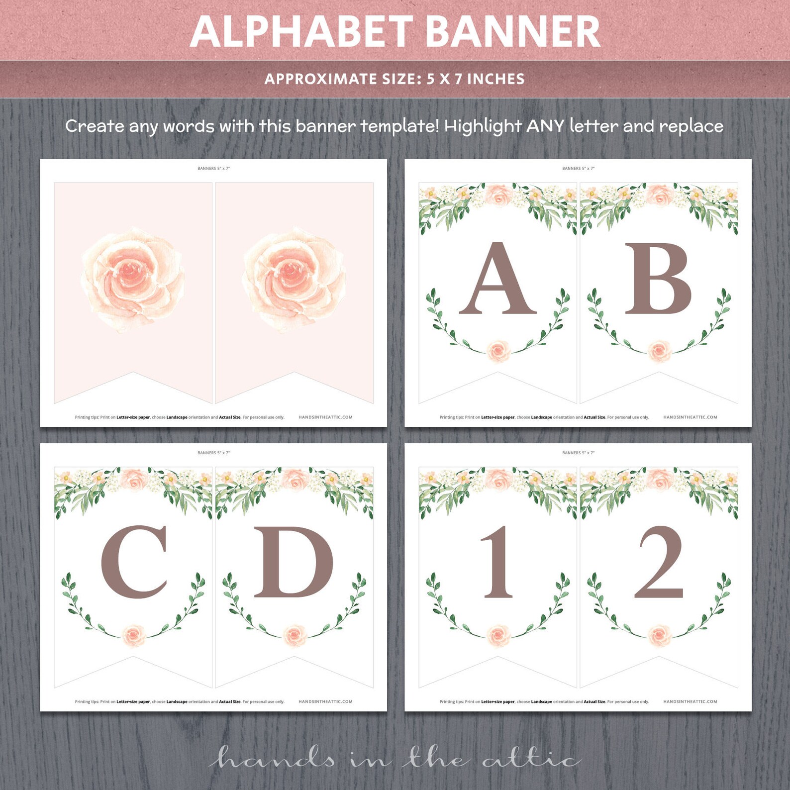 Floral Baby Shower Decor Printable Templates Spring Baby - Etsy