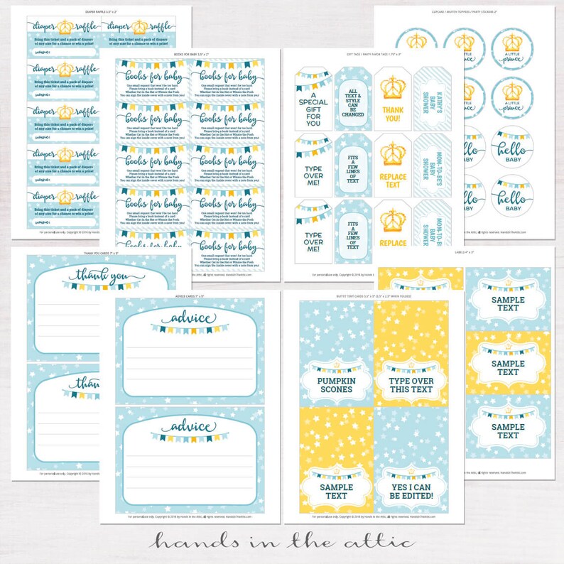 Baby Boy Shower Decor Printable Templates Baby Shower - Etsy