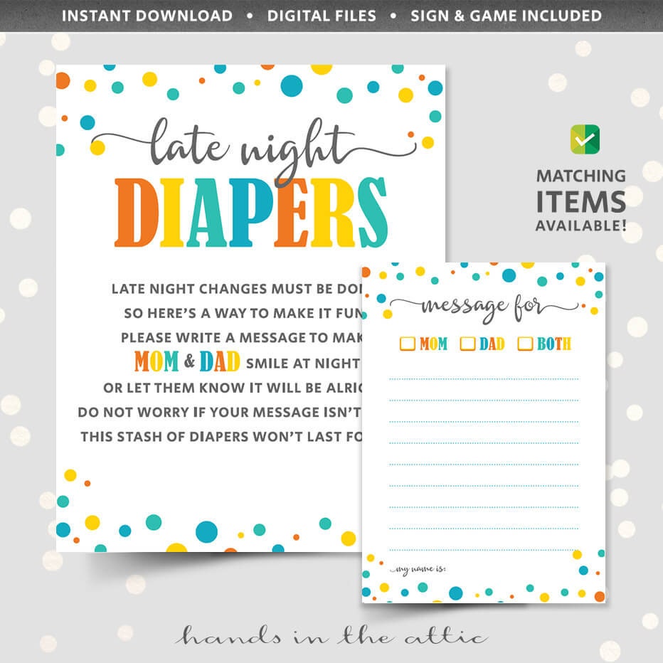 Printable Blue Floral Baby Shower Dusty Blue Late Night Diapers Editable Sign Template Rustic Late Night Nappies- BD93 Instant Download