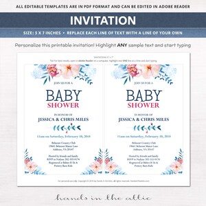 Floral Couples Shower Decor, Printable Templates, Baby Shower ...