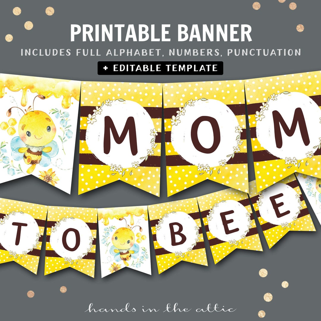 bee-birthday-party-printable-banner-letters-mommy-to-bee-baby-shower-decorations-bumble-bee-honeybee-theme-honey-market-stall-diy-be35-etsy