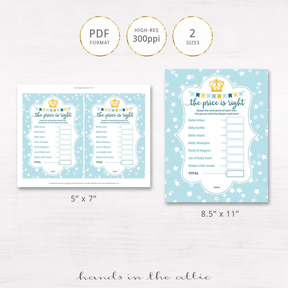 The Price is Right Baby Shower Game EDITABLE File Printable Etsy