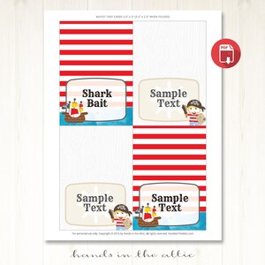 Pirate Party Food Labels, Printables Pirate Theme Themed Birthday Decor ...