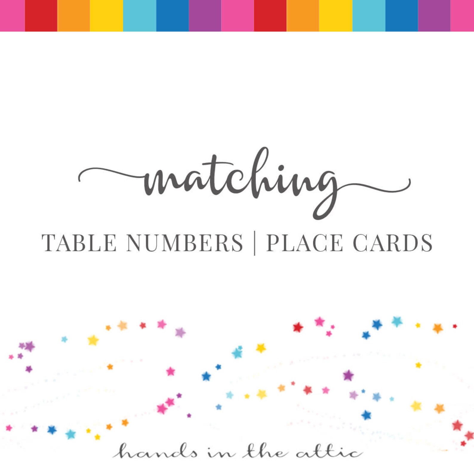 Matching Table Numbers Place Cards, Add-on, DIGITAL by Hands in the ...