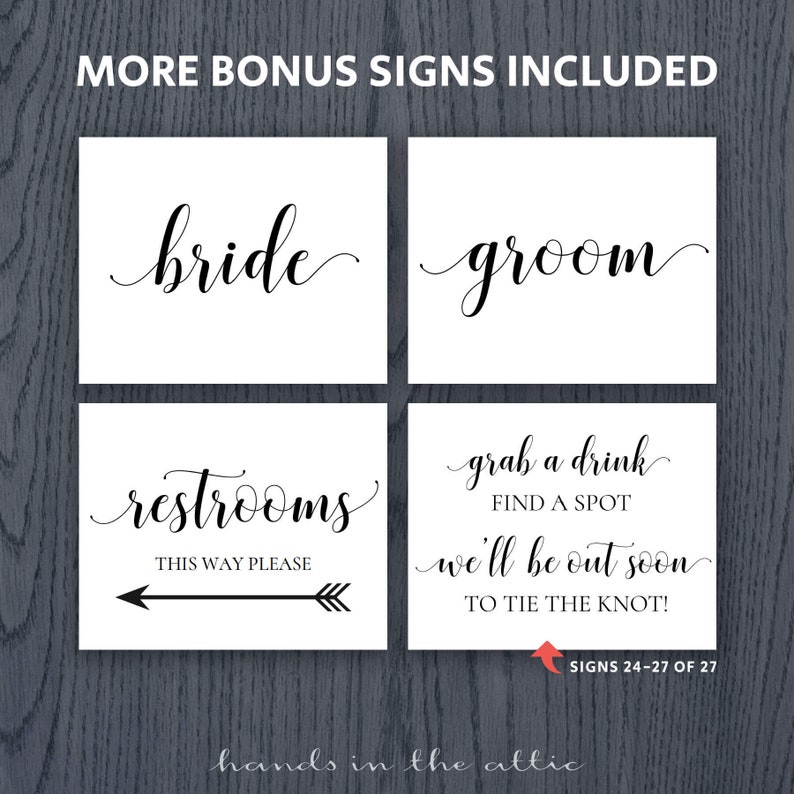 Wedding Signs Printable Package Set Bundle Pack of 8x10 Sign - Etsy ...