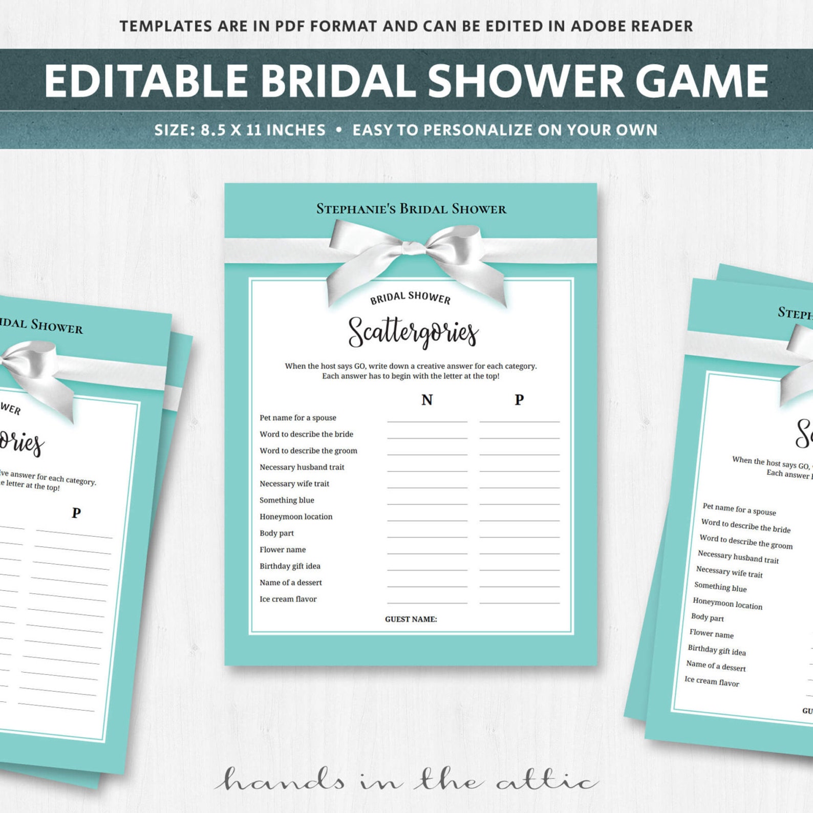 Bridal shower scattergories printable fun bridal shower 1 - изображение.