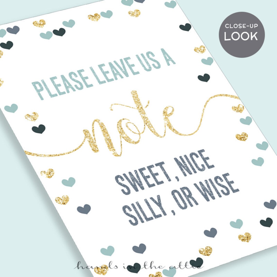 Please leave us a note printable sign wedding guest book Etsy