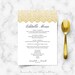 Printable Wedding Menu, Gold Wedding Ideas, Editable Menu Template ...