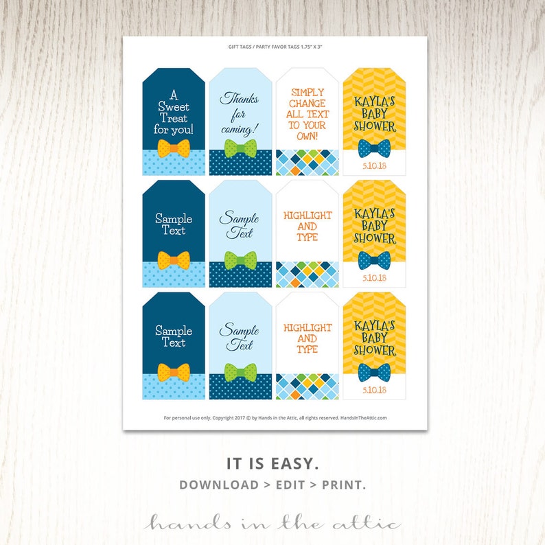 Baby boy gift tags favor tags template printable cutouts