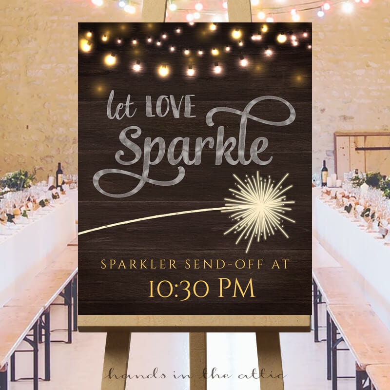 Wedding Sparklers Sign Let Love Sparkle Wedding Sparklers Table Decoration 