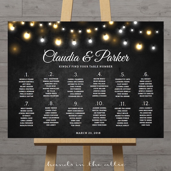 Chalkboard Seating Chart