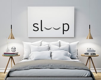 sleep - Bedroom - Printable Poster - Typography Print Black & White Wall Art Poster Print Scandi Art for Bedroom / GuestRoom