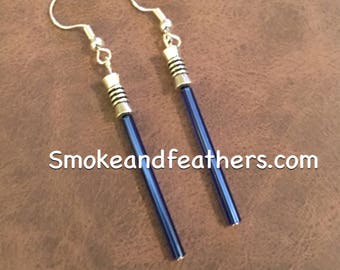 Pendientes de sable de luz azul inspirados en Star Wars