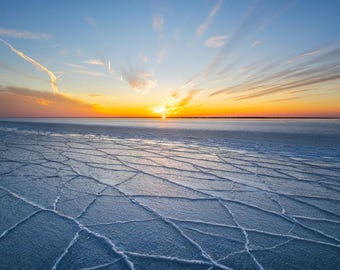 Frozen Barnegat Bay Sunset Print – Jersey Shore Art, Seaside Park NJ