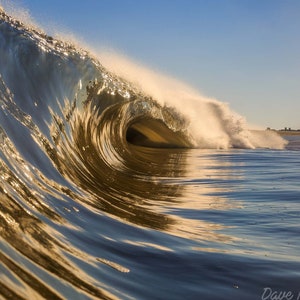 Golden Mantoloking wave New Jersey - Jersey Shore Art -Surf Photography -  Coastal Wall Art - New Jersey Beaches - Home Decor - Wall Art