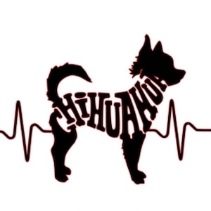 Chihuahua Heartbeat Dog Breed Silhouette SVG file