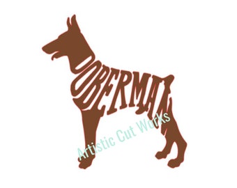 Doberman-Male-Cropped SVG File Dog Breed Silhouette