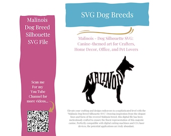 Belgian Malinois Breed Silhouette SVG - Craft the Perfect Gift for Friends, Family, and all Dog Lovers.