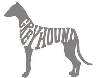Greyhound SVG file Dog Breed Silhouette