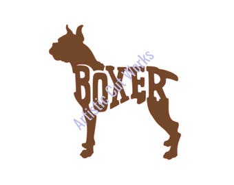 Boxer-recortado-macho SVG archivo silueta de raza de perro