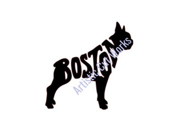 Boston SVG file Dog Breed Silhouette