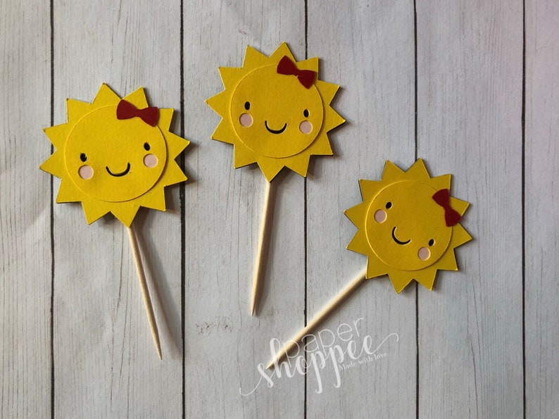 You are my sunshine birthday cupcake toppers