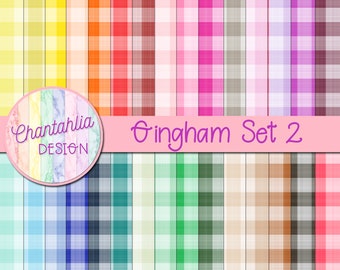 Papier cyfrowy Gingham w 30 kolorach do cyfrowego scrapbookingu, tworzenia kartek, zaproszeń - cyfrowy scrapbooking, 12 x 12, JPEG, 300 dpi