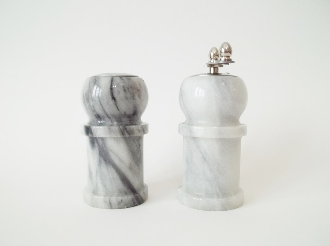 Marble Shakers Salt and Pepper Grinders Spice Mill Kitchen Etsy
